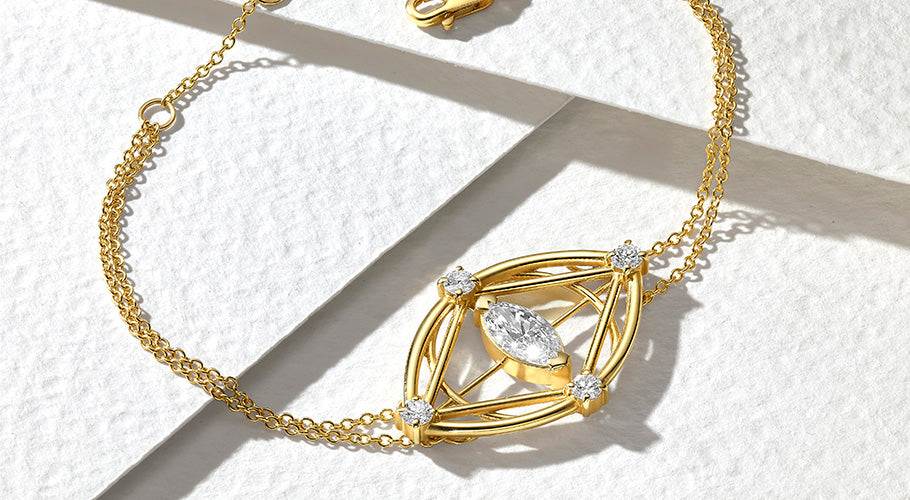 ANNOORY gold diamond geometric bracelet