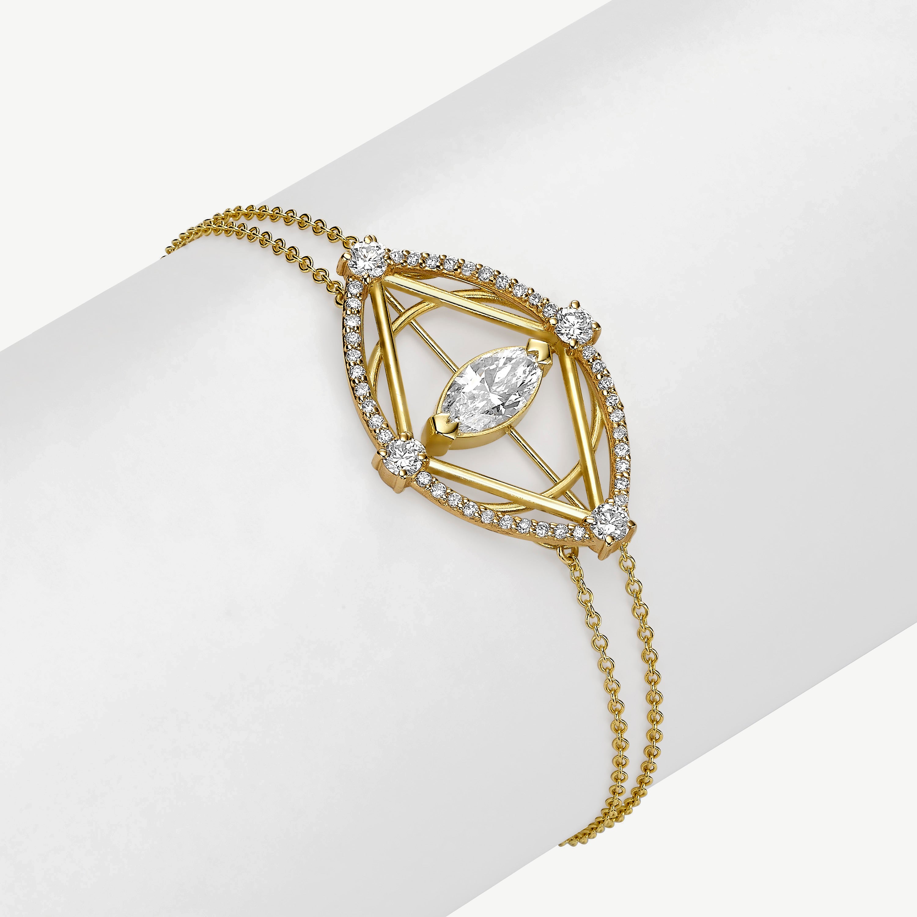 Pave Portal Diamond Eye Bracelet