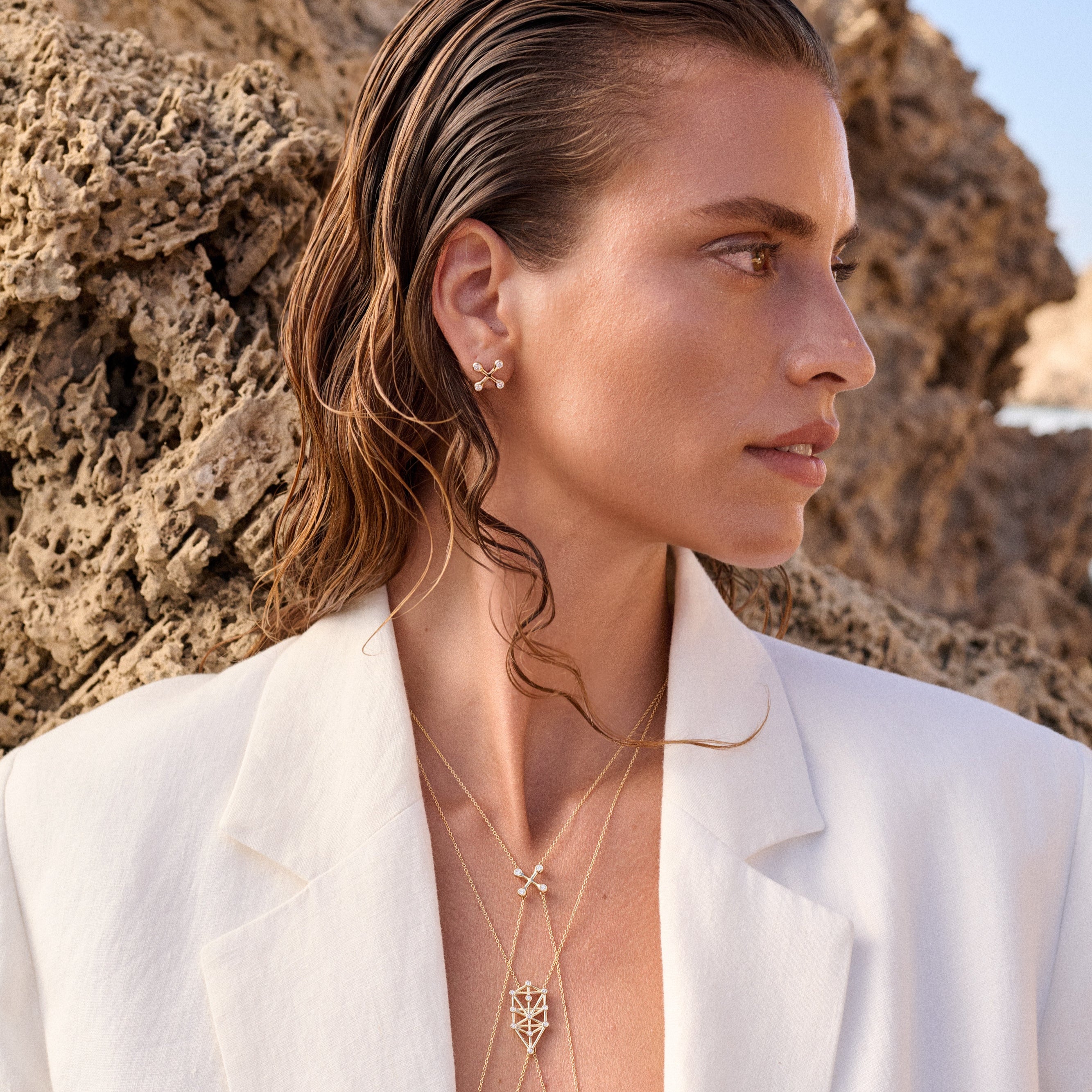 Align Your Flow Large Diamond Earrings