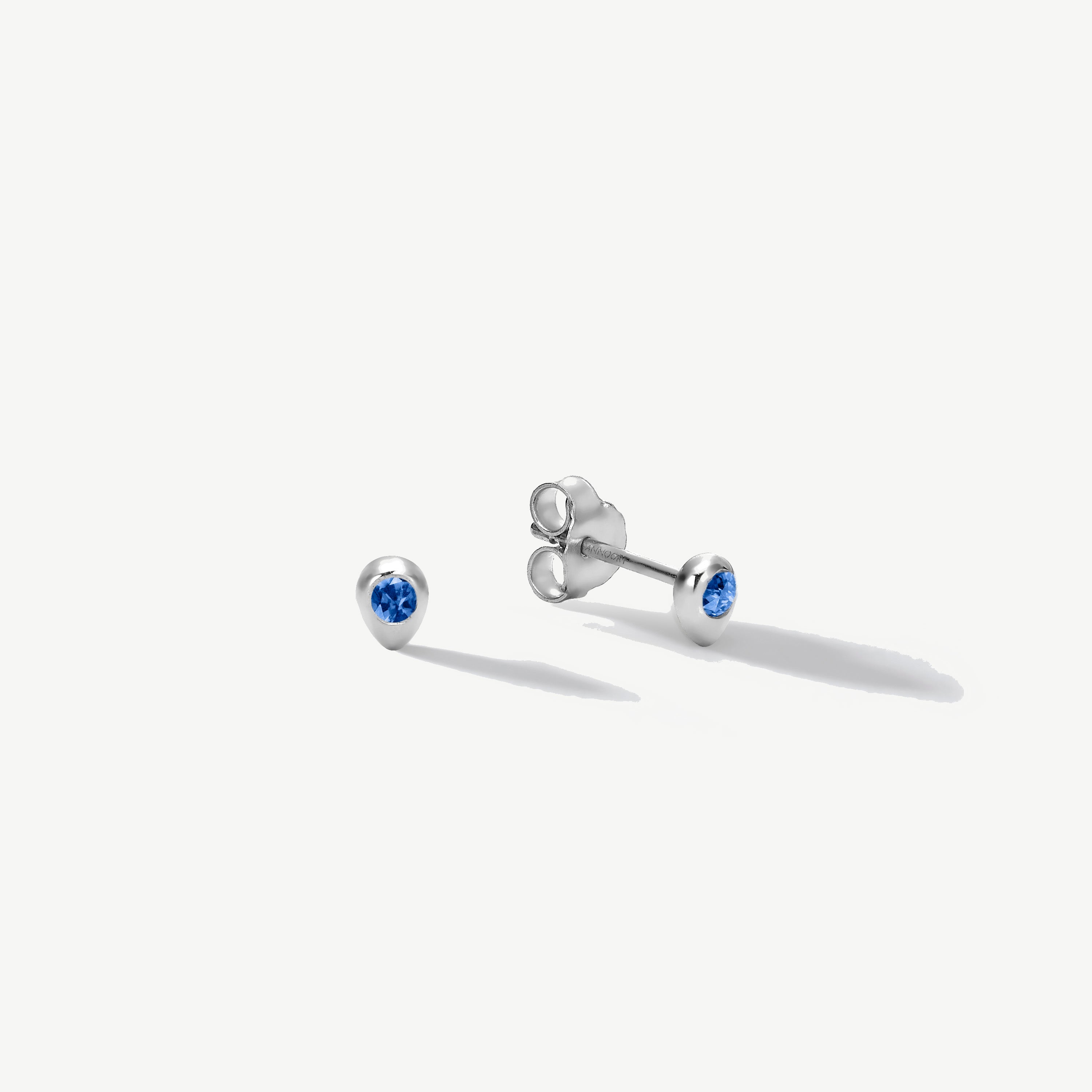 Let Your Waters Flow Teardrop Blue Sapphire Studs