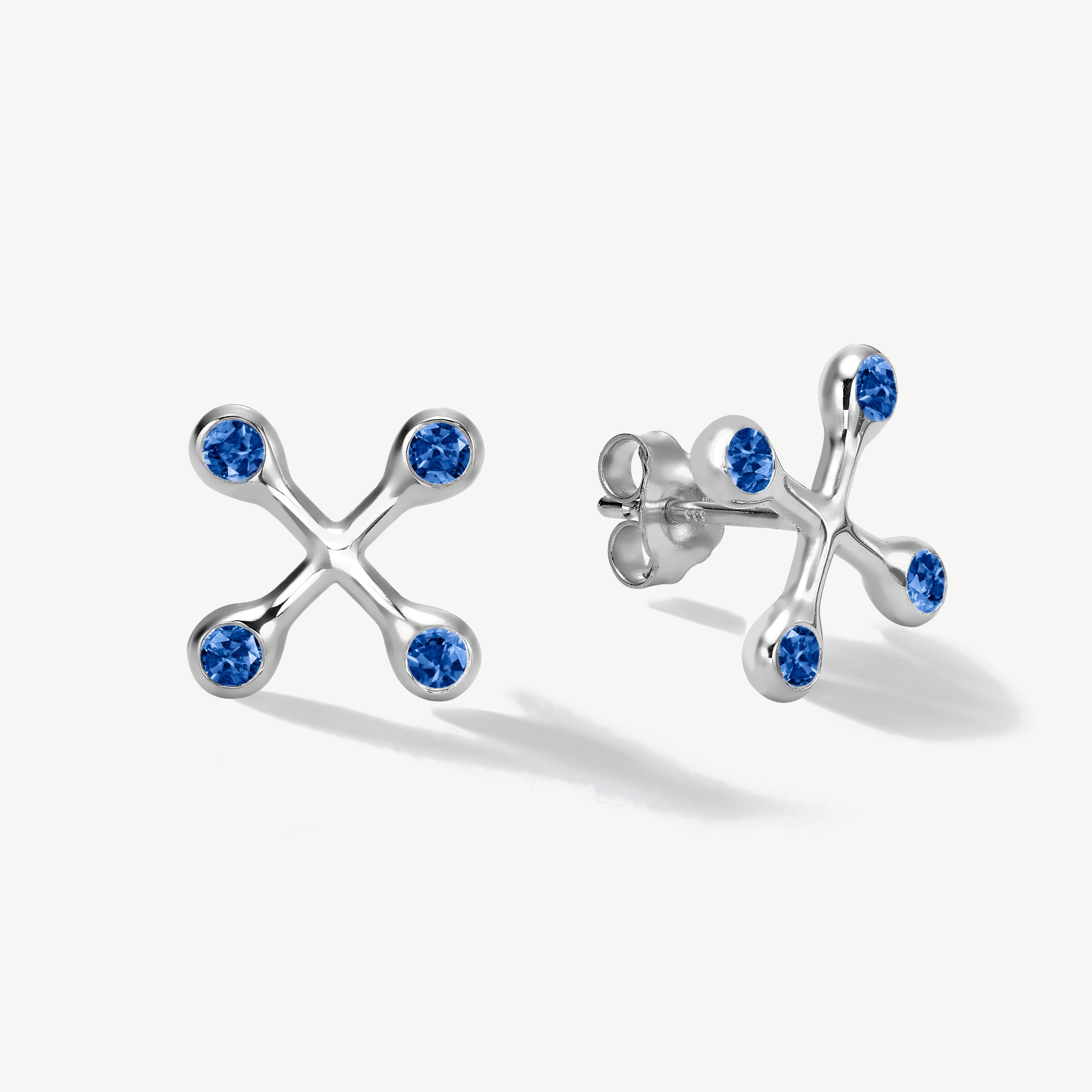 Align Your Flow Large Blue Sapphire Earrings