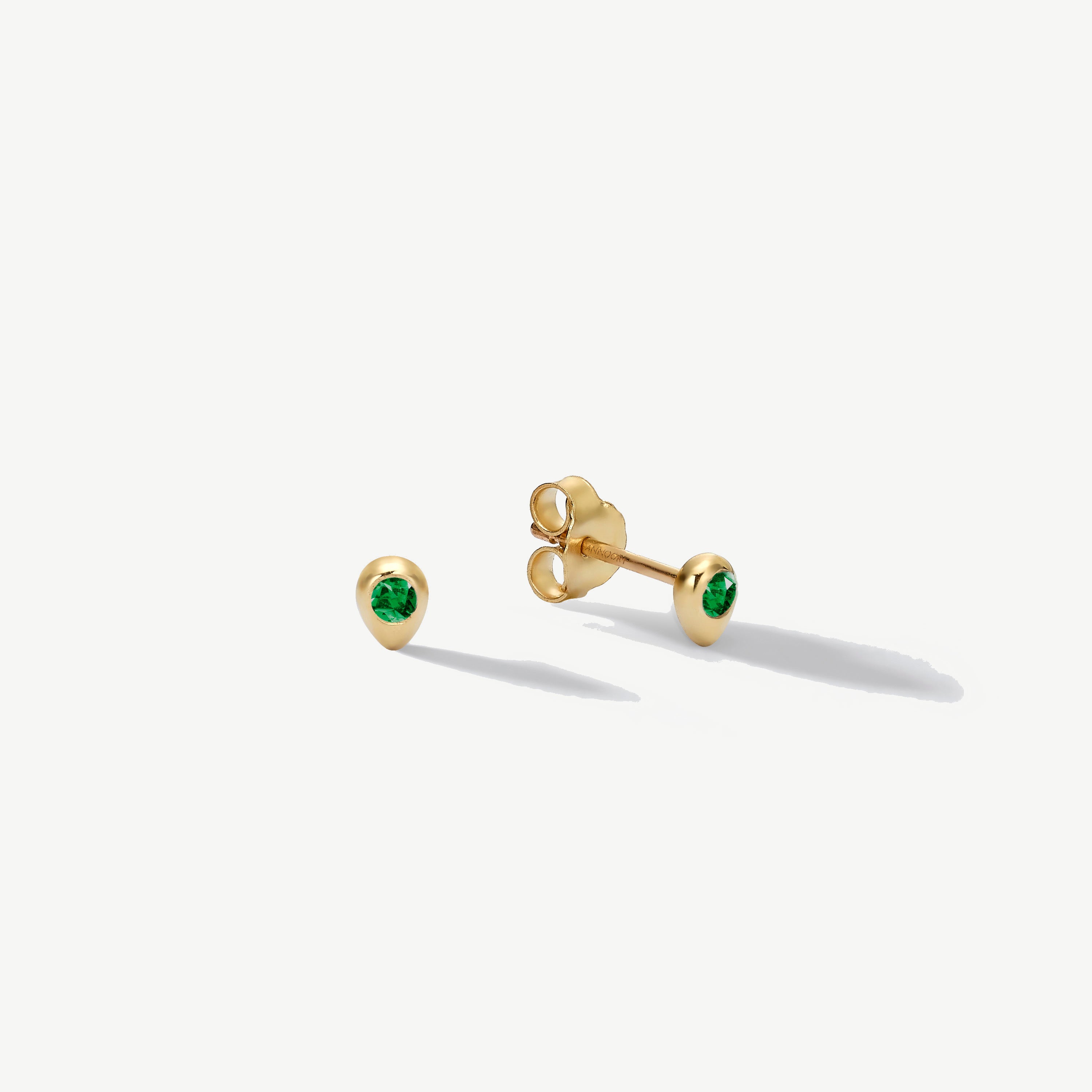 Let Your Waters Flow Teardrop Emerald Studs